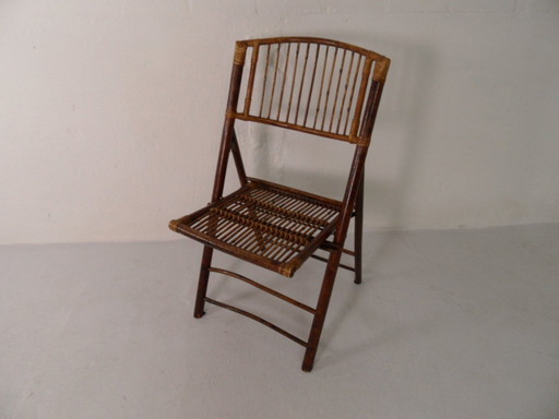 Sedia pieghevole in bambù vintage