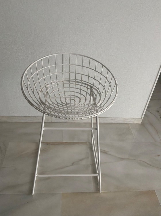 Pastoe KM06 Wire Bar Stool, Barhocker, Metall, Weiß, Modern (Foto 4 von 7)