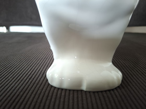 Image 1 of Vintage Italian Ceramic Dachshund – 1980s – White Glaze (22cm)