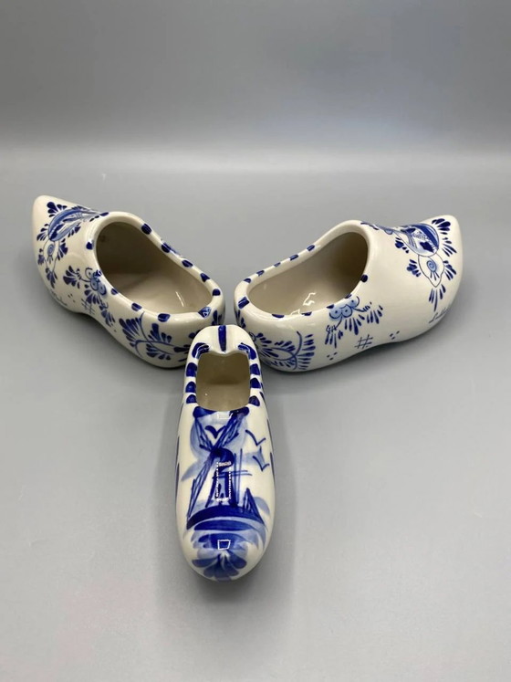 3 Delfter Keramik-Clogs – Aschenbecher / Abtropfschalen – Amsterdam – 1960er-1980er Jahre – Geschirr, Ceramic (photo 2 of 5)