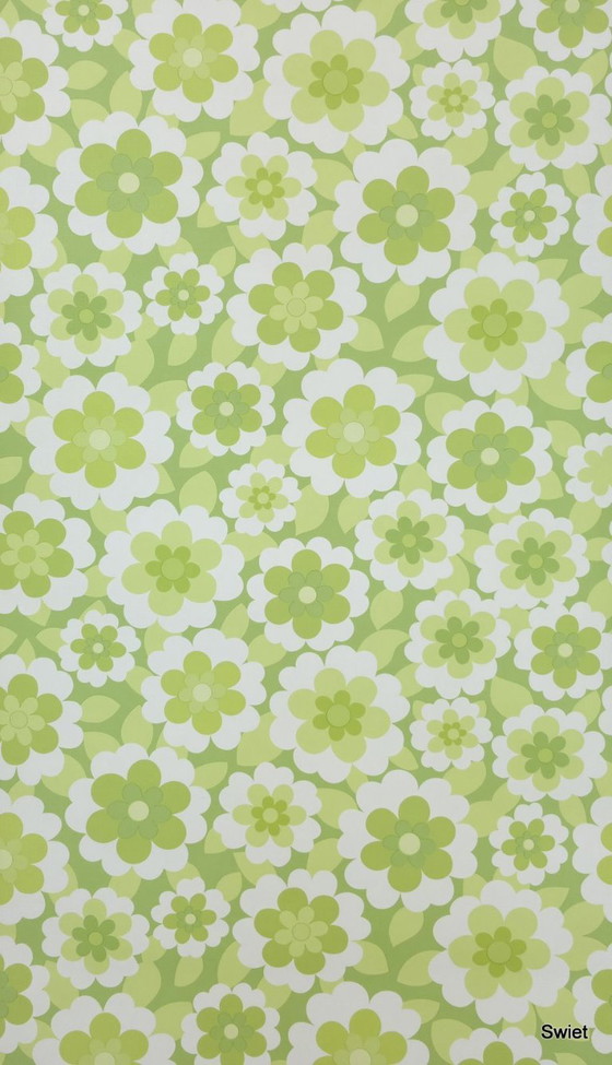 14309 Fris Retro Vintage Style Groen Bloemenbehang Inke Heiland – Wanddecoratie, Paper (photo 5 of 6)