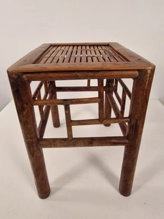 Antique Chinese side table with bamboo top - 1920s / Qing style, Coffee tables, Wood, Beige, Aziatisch (photo 6 of 13)