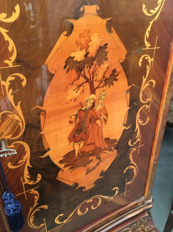 Vintage Italian Inlaid Burr Cocktail Cabinet, 1950s, Liquor cabinets, Italian Design (photo 12 of 12)