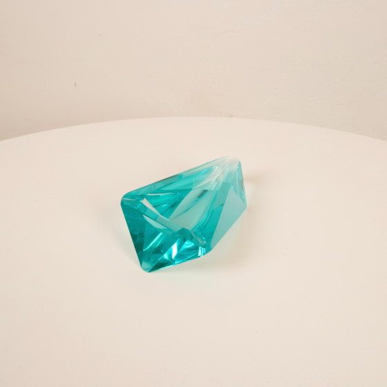 Blauwe kristallen asbak Fontana Arte Stijl, Italië 1970 – Ingrand, Tafelaccessoires, Crystal (photo 18 of 26)