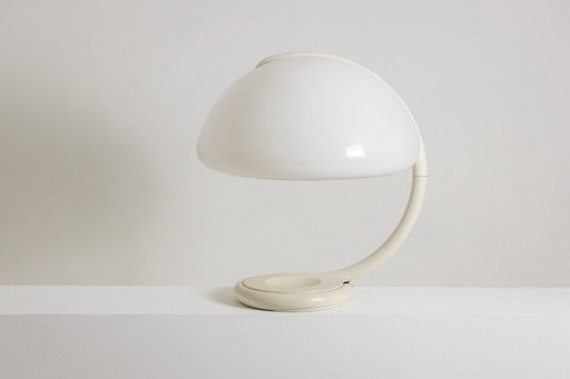 Elio Martinelli. "Serpente" Table Lamp in White. 1960s-70s – Martinelli Luce, tafellampen, Metal, Plastic (photo 2 of 9)