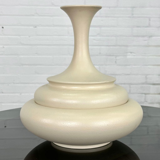 Italian cream colored vase ceramic