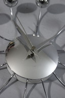 Horloge pendule murale vintage Karlsson Spider Clock design Sputnik chrome