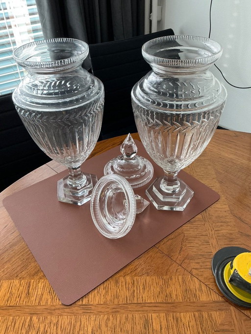 2 mooie glazen stolpen ( 2 stuks 1 prijs ) ‼️