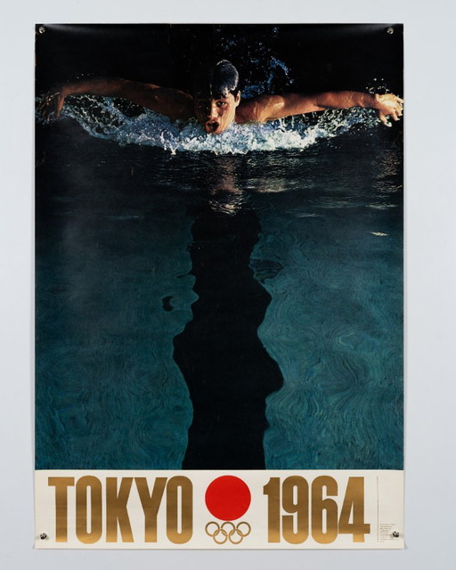 Originales Vintage-Olympiaplakat der Olympischen Spiele 1964 in Tokio, entworfen von Yusaku Kamekura – Mid-Century Modern –