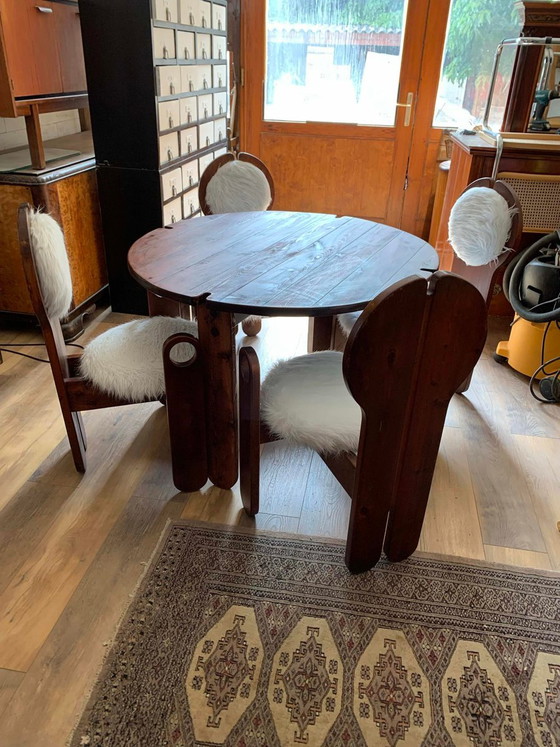 Vintage Dining Chairs & Table by Szedleczky, 1960s, Set of 5 – Dining set (photo 4 of 8)