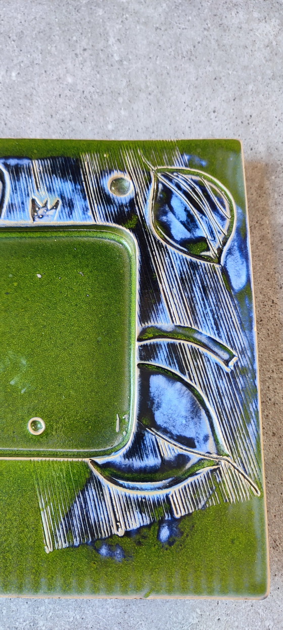 Image 1 of Vintage enamelled ceramic pocket emptier signed, 60s/70s