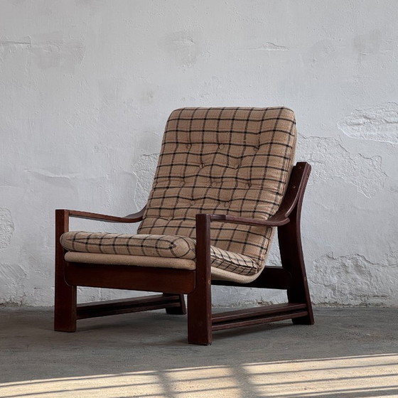 Image 1 of Salotto vintage con tavolino da caffè e motivo scozzese ungherese, anni '70