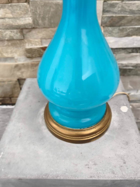 Lampe vintage verre opalin 1960s style Napoléon 3 (photo 5 of 11)