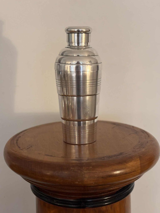 Image 1 of Shaker à cocktail Art déco : barware français plaqué argent des années 1920