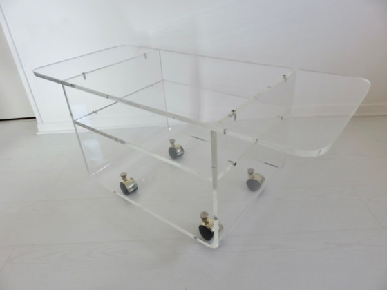 Image 1 of Large plexiglass table by David Lange for "Les Invisibles du Marais", 80s