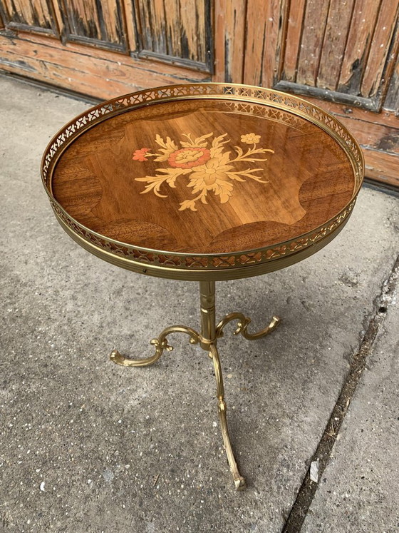 Small Vintage Brass Side Table (photo 7 of 8)