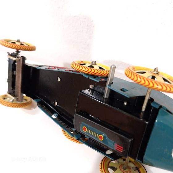 Image 1 of Vintage blikken speelgoed - Bugatti T-35 Racer | Wind-Up auto | Retro verzamelobject met originele doos - 20 cm