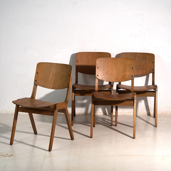 Vintage Thonet dining chairs (c.1950). Set of 4 pieces (photo 4 of 40)