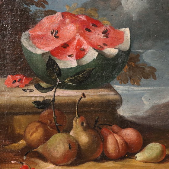 Image 1 of Pair of Still Life Paintings with Fruit