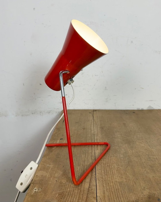 Image 1 of Lampada da tavolo rossa vintage di Josef Hurka per Drupol, anni '60