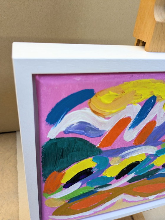 Image 1 of St Ives Porthmeor Beach Original Acrylic Painting Seascape Canvas Framed Nigel Waters