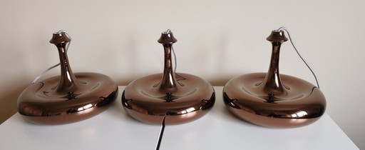 3 Lampade a sospensione di design italiano Aldo Bernardi