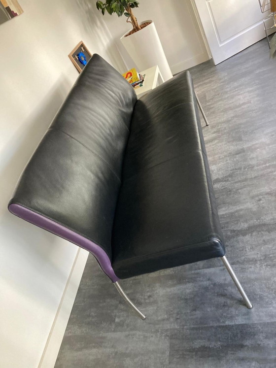Dining bench black leather top condition – Benches, Metal (photo 2 of 5)