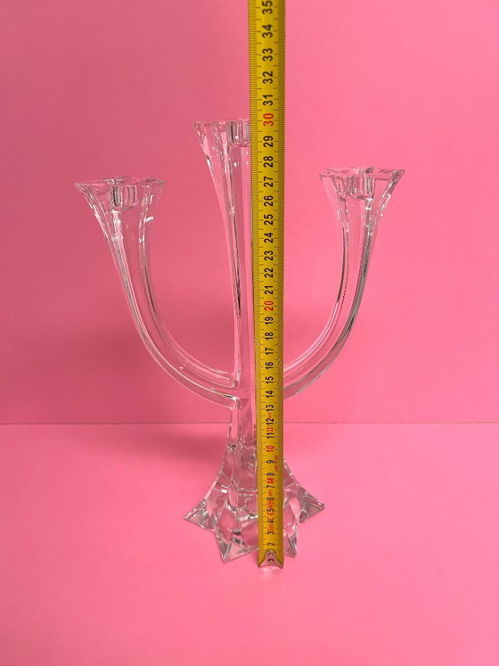 Image 1 of Candelabro vintage Villeroy & Boch a 3 bracci in cristallo al piombo Lucca, stile metà secolo.