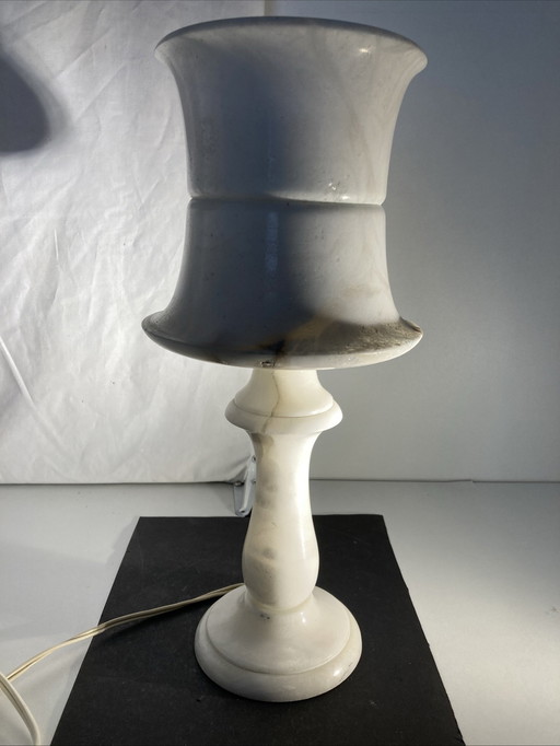 Vintage 70s Alabaster Table Lamp