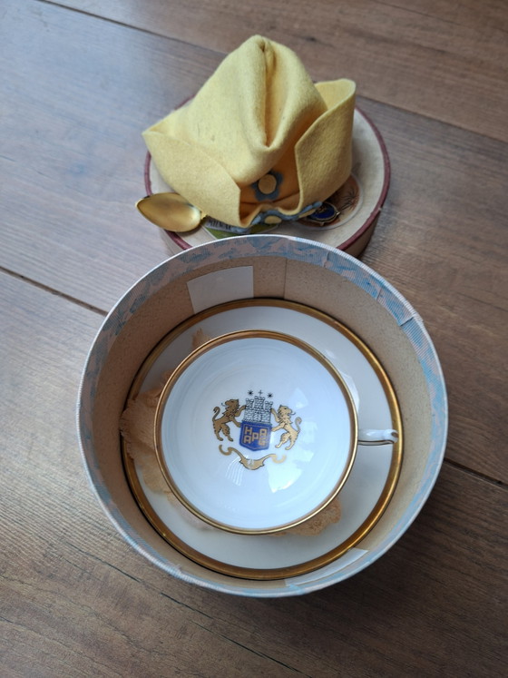 Unique Antique HAPAG Shipping Souvenir Set (1938) – Volkstedt Porcelain & 800 Silver – Decorative Objects (photo 8 of 9)