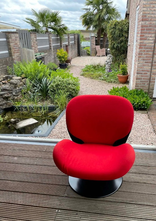 Pierre Paulin stijl fauteuil Rood/zwart – Textile (photo 2 of 5)