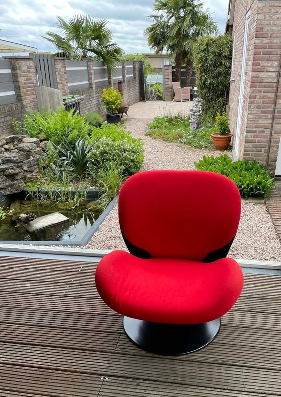 Pierre Paulin stijl fauteuil Rood/zwart – Textile (photo 2 of 5)