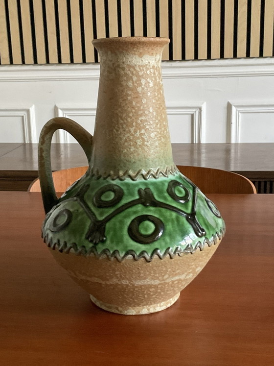 Smaragdgrüne emaillierte Keramik-Krugvase, Gläser & Karaffe (Foto 2 von 15)