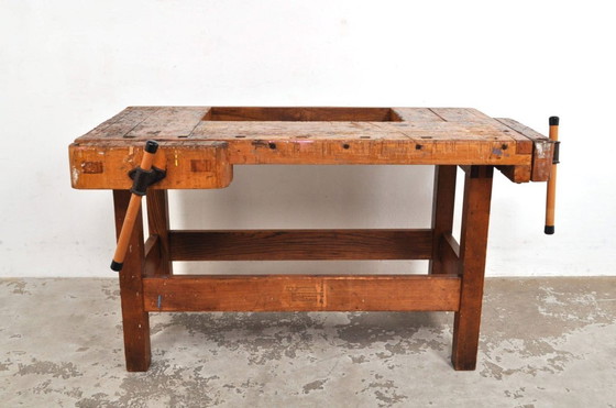 Image 1 of Vintage beech and oak workbench Nooitgedagt