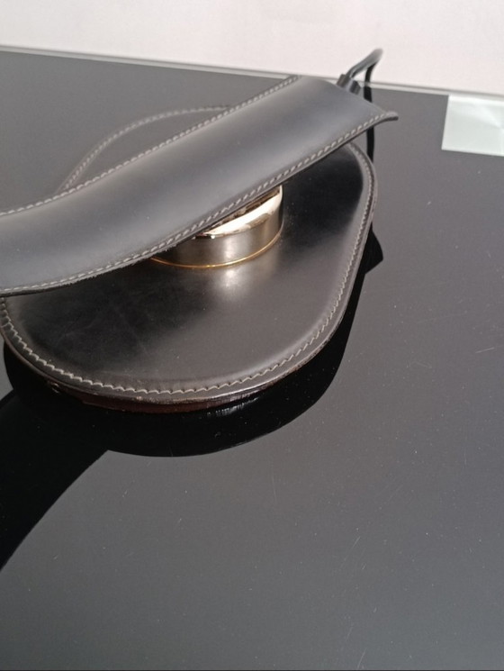 Image 1 of Cobra leather desk lamp by Traso Milano 1988