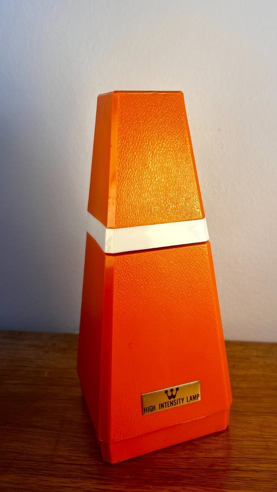Image 1 of Mid-Century Modern High Intensity Pyramid Folding Lamp | Bright Orange, 1970s