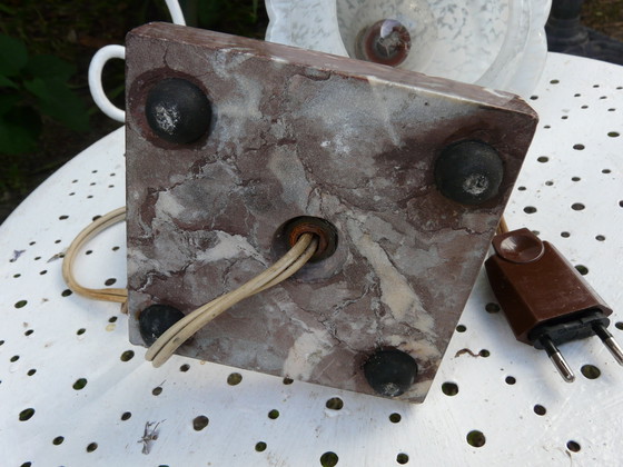 Image 1 of Art-Deco lamp in Clichy marble and glass