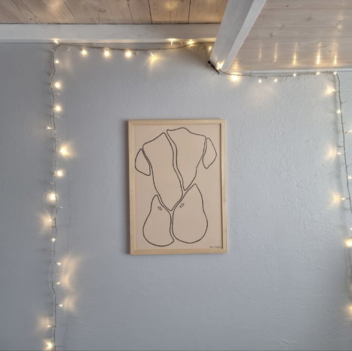 Houten lijst met 2 kunstwerken om te wisselen A2