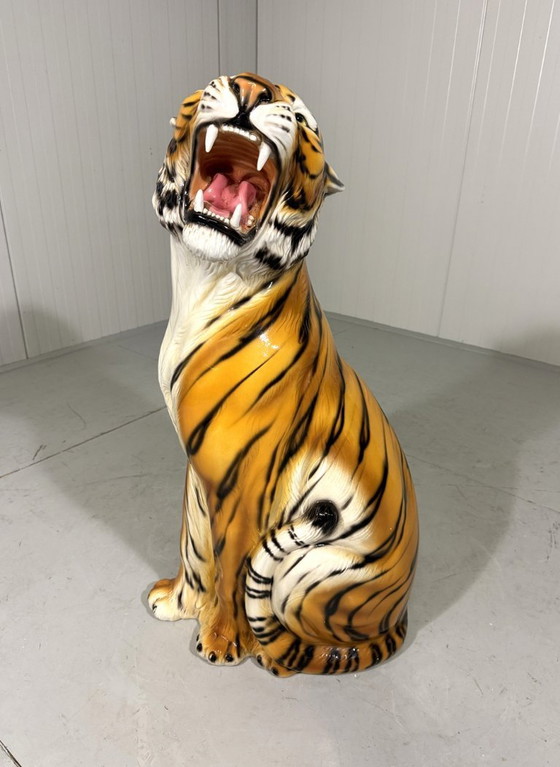 Image 1 of Grande tigre in ceramica, Italia, anni '70