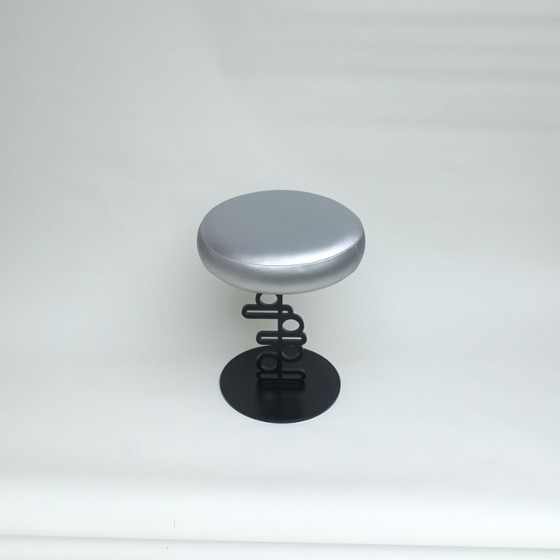 Image 1 of Taburet Ken di Marcel Wanders per Quodes - Design raro della collezione "Beautiful Women" - Argento/nero