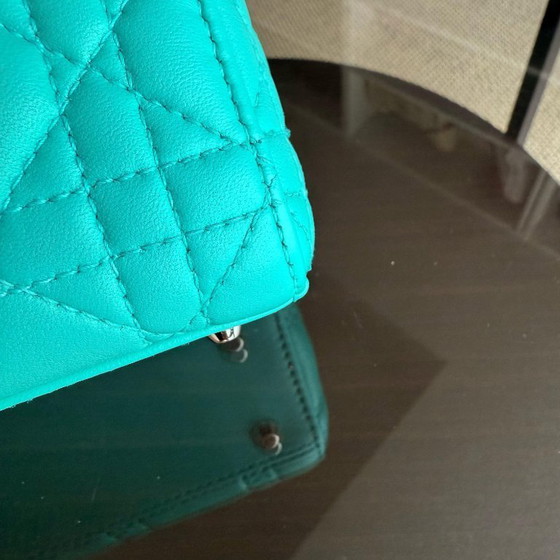 Image 1 of DIOR LADY MINI - CANNAGE LAMMLEDER CYANBLAU SILBERNE BESCHLÄGE VERSTELLBARER RIEMEN