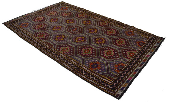 Large Vintage Anatolian Yoruk Kilim 328 × 198 cm – Handwoven Wool Rug – Rugs & carpets (photo 6 of 11)