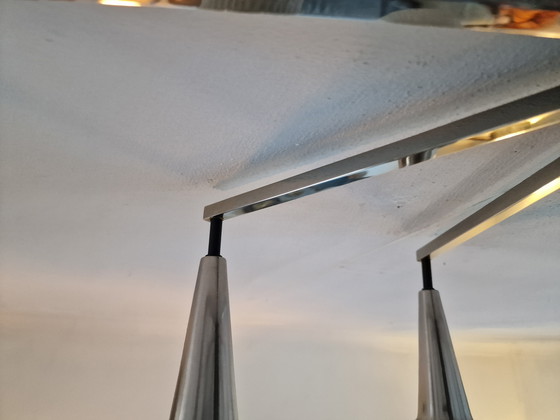 Image 1 of Lampada da soffitto vintage danese con 8 paralumi in vetro