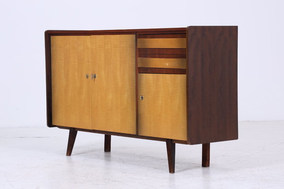 Image 1 of Vintage Sideboard années 60 | Mid Century TV Board avec compartiments Rétro Bois Rangement #07-09
