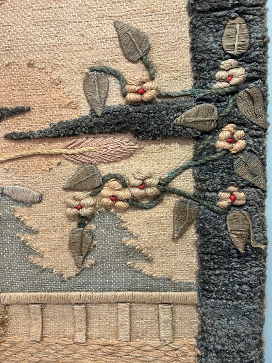 Vintage wandtapijt bohemien bloemencompositie – Wanddecoratie, Textile, Wool (photo 3 of 11)