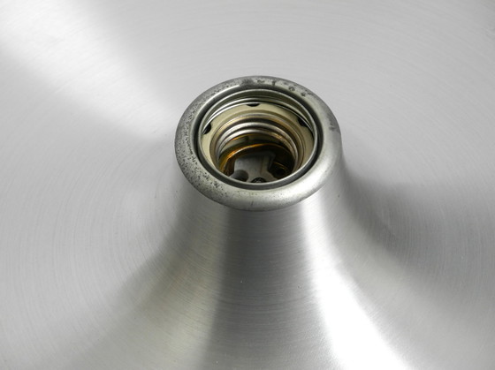 Image 1 of Large Round Original Mid Century Space Age Aluminum Ceiling or Wall Lamp by Honsel | Ø 50 cm