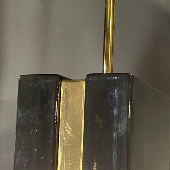 Hollywood Regency Lampen aus schwarzem Lack und Messing, 1970er Jahre, 2er Set – Tischlampen, Metal, Brass (photo 4 of 13)