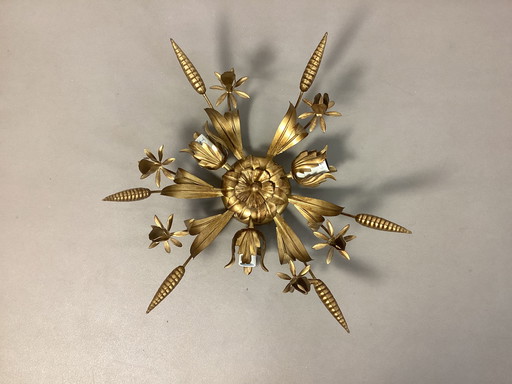 Italian gilded corn sheaf wall lamp