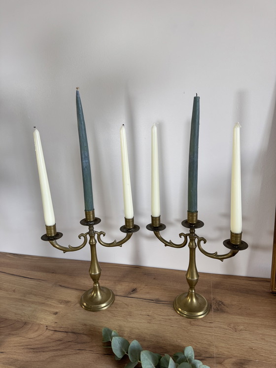 Image 1 of Ein Paar Messingkerzenständer