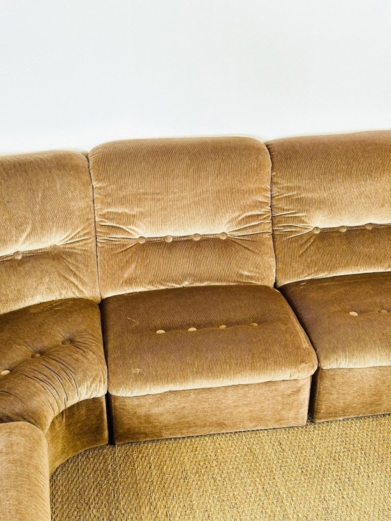 Image 1 of Modular Sofas and Vintage Velvet Armchair, 1960s, Set of 6